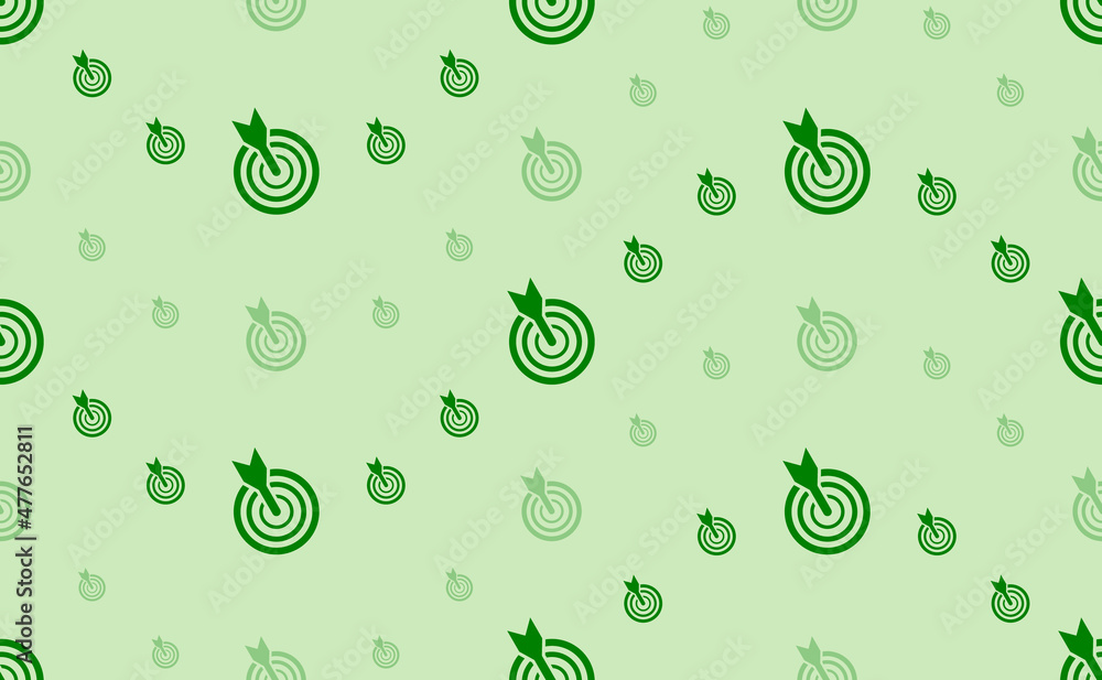 Poster seamless pattern of large and small green goal symbols. the elements are arranged in a wavy. vector 