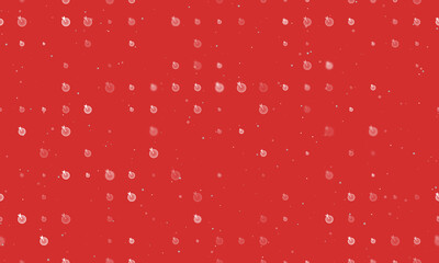 Seamless background pattern of evenly spaced white goal symbols of different sizes and opacity. Vector illustration on red background with stars