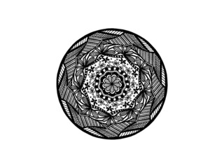 black and white mandala 