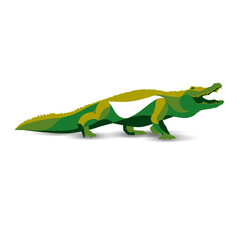 Vector image, crocodile, alligator with open mouth, logo of the power of the wild