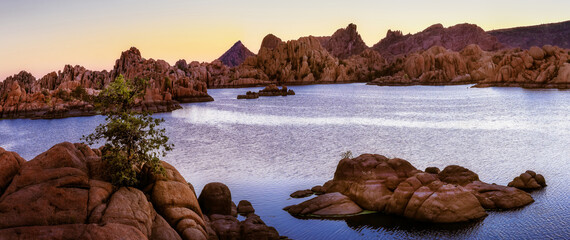 Watson Lake at Sunrise Panoramic
