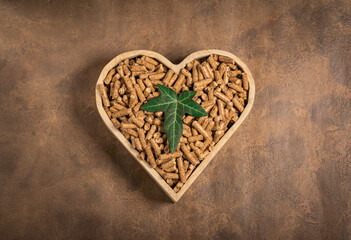 Wood pellets in love form