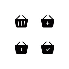 Shopping basket icon set vector