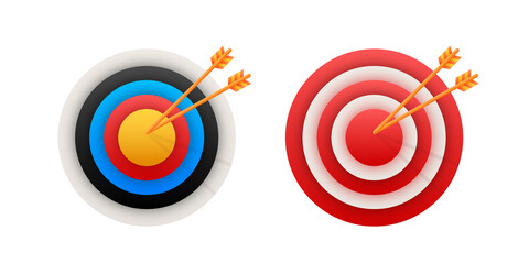 Target customer with an arrow flat icon concept market goal vector picture image. Concept target market, audience, group, consumer.