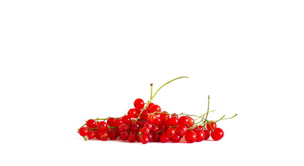 berries of red currant isolated on white