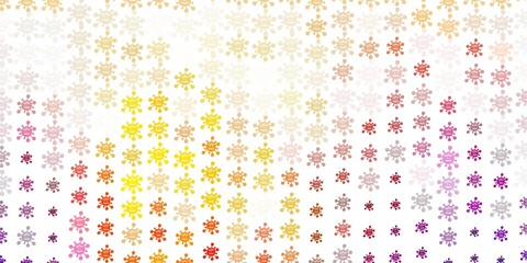 Light Pink, Red vector pattern with coronavirus elements.