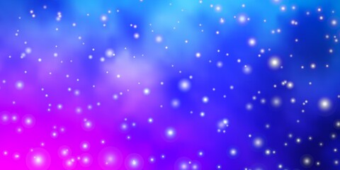 Dark Blue, Red vector template with neon stars.