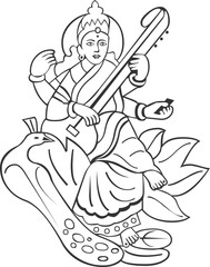 Vector illustration  of  Hindu goddess 