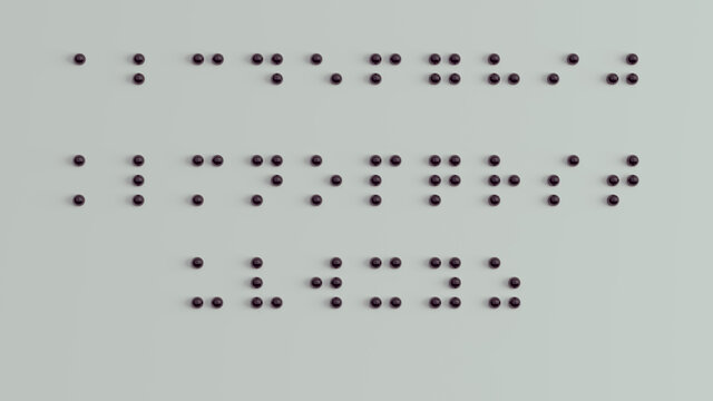 Braille Alphabet Guide A-Z Visually Impaired Writing System Symbol Formed out of Black Spheres with White Background International Braille Day 4 January Communicate 3d illustration