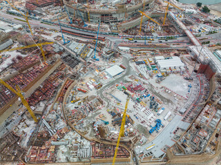 Top down view of construction site