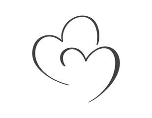 Two lovers heart frame. Hand drawn vector valentine day calligraphy. Decor for greeting card, mug, photo overlays, t-shirt print, flyer, poster design