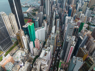 Top view of Hong Kong city