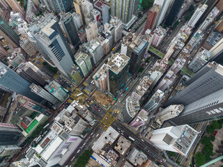 Fototapeta premium Top view of Hong Kong city