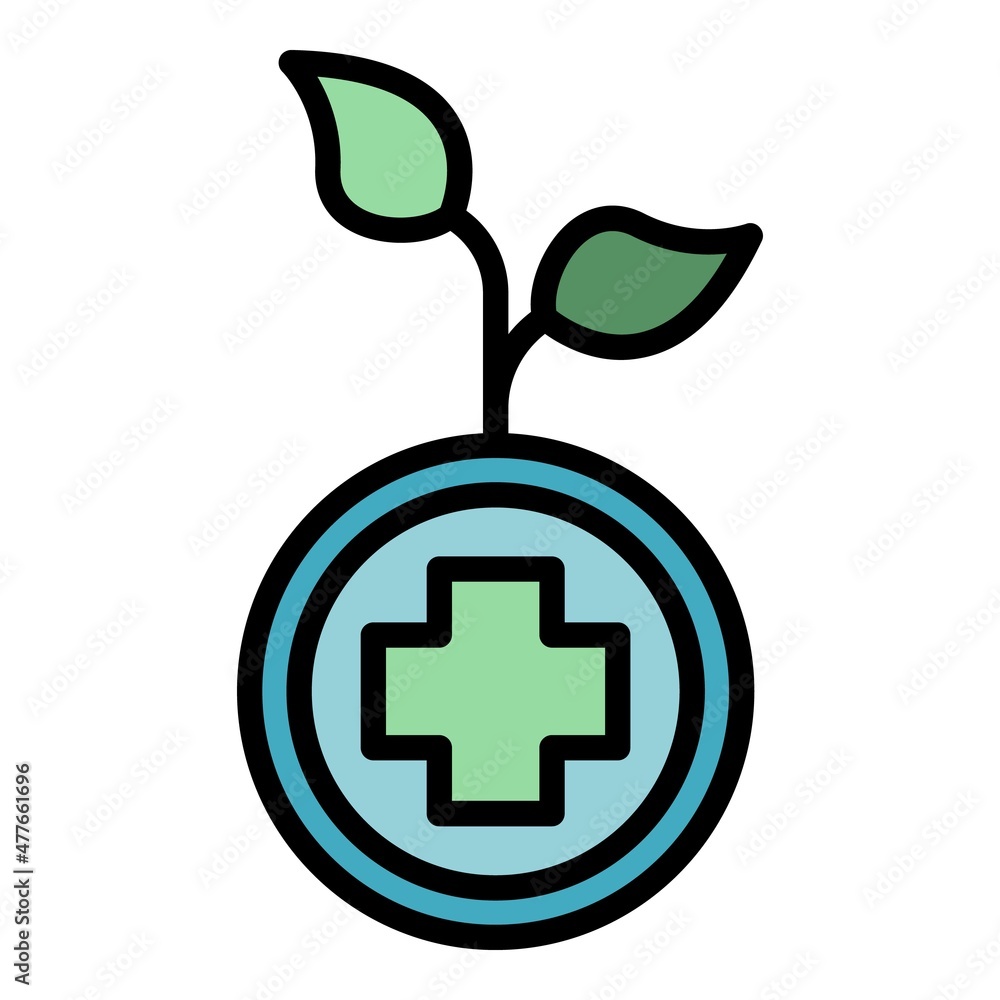 Sticker herbal medicine icon. outline herbal medicine vector icon color flat isolated - Stickers