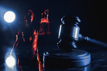 Judge's gavel . Law and justice concept , multi - exposure.