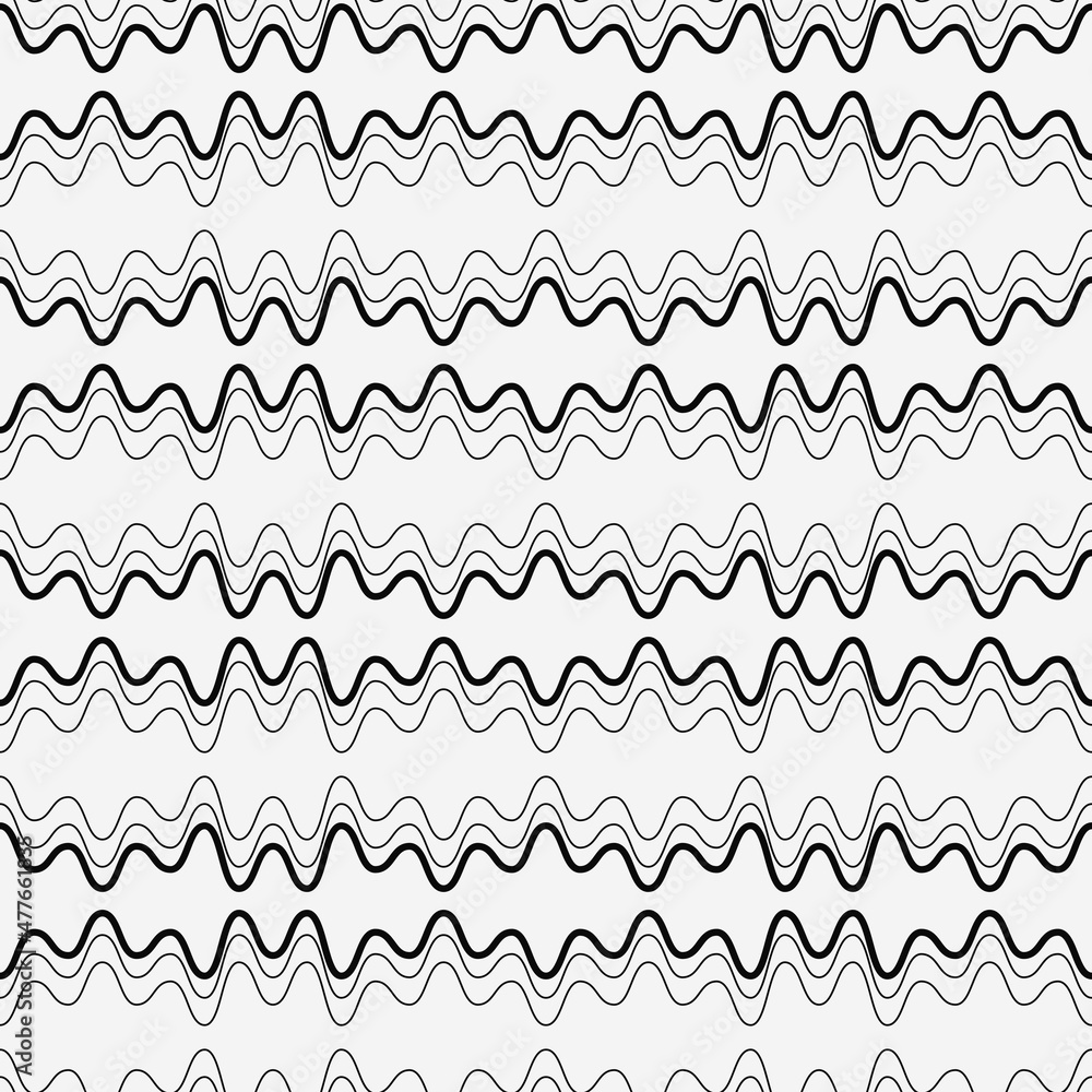 Aufkleber wavy black repeating lines. vector with horizontal wavy stripes.