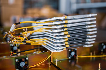 Stack of matrix for TFT displays and details in workshop