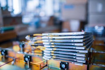 Stack of matrix for TFT displays and details in workshop