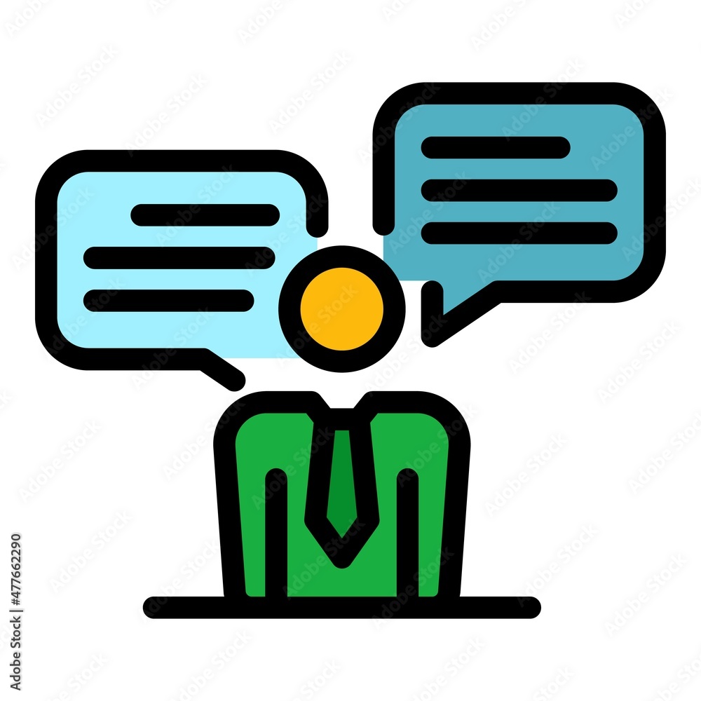 Poster job interview icon. outline job interview vector icon color flat isolated