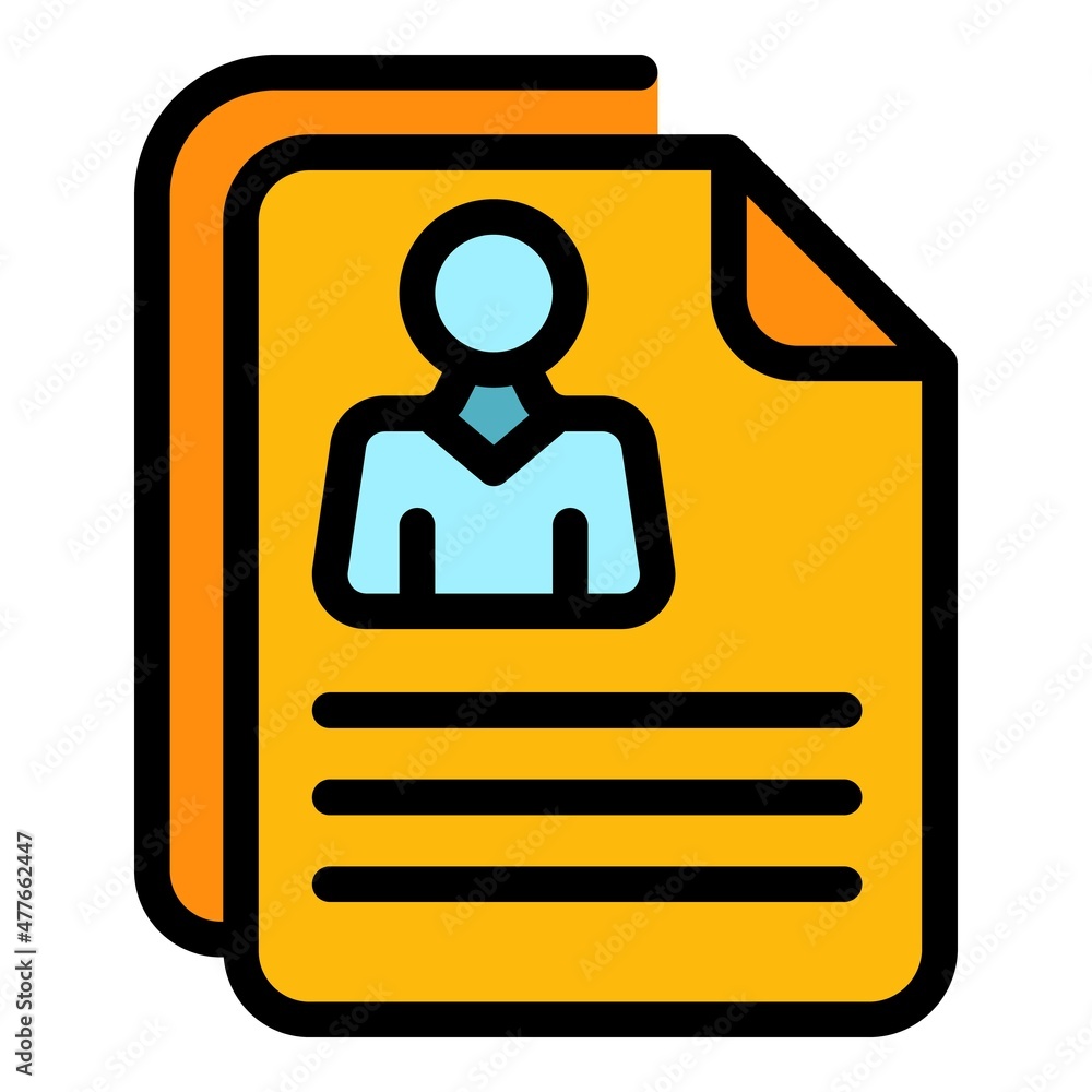 Aufkleber applicant cv icon. outline applicant cv vector icon color flat isolated