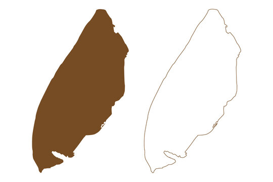 Texel island (Kingdom of the Netherlands, Holland, West Frisian Islands) map vector illustration, scribble sketch Texel map
