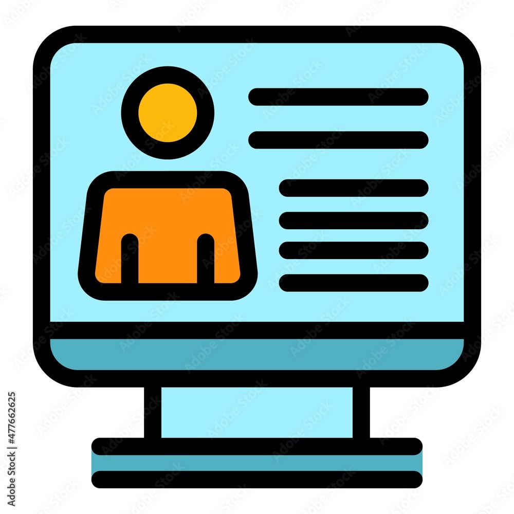 Poster business web call icon. outline business web call vector icon color flat isolated