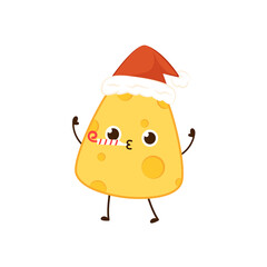 Cheese character design. Cheese on white background. mascot. Party cheese.