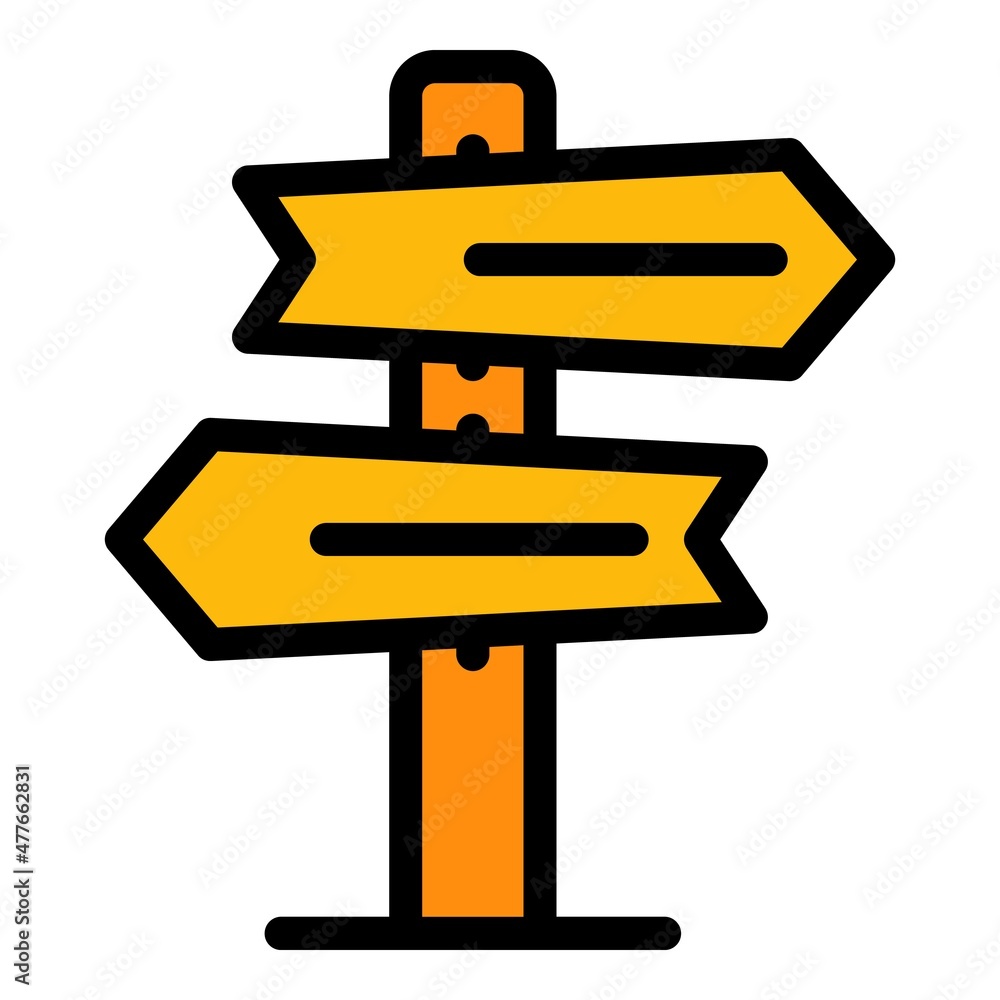 Poster direction indicator icon. outline direction indicator vector icon color flat isolated