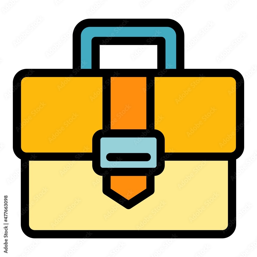 Poster project briefcase icon. outline project briefcase vector icon color flat isolated