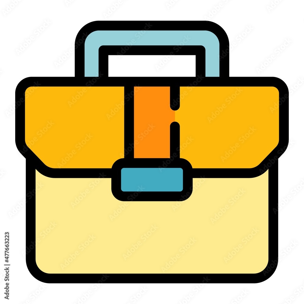 Aufkleber handle briefcase icon. outline handle briefcase vector icon color flat isolated
