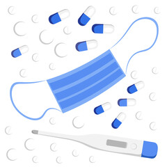 The illustration on a square background is an epidemic. Design element of books