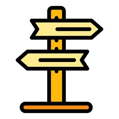 Opportunity direction icon. Outline opportunity direction vector icon color flat isolated