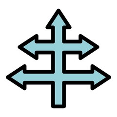 Fototapeta premium Opportunity arrow icon. Outline opportunity arrow vector icon color flat isolated