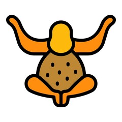Wild gibbon icon. Outline wild gibbon vector icon color flat isolated