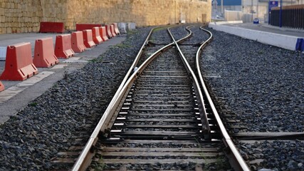 Fototapeta na wymiar bifurcation of rail way tracks