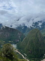 Views of Macchu Picchu in the clouds