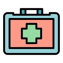 Telehealth icon. Outline telehealth vector icon color flat isolated