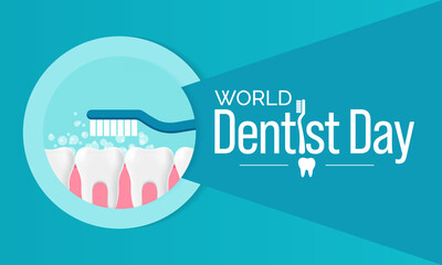 World Dentist's day is observed every year in February, Vector illustration