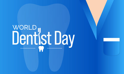 World Dentist's day is observed every year in February, Vector illustration