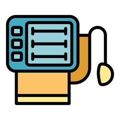 Clinic ventilator medical machine icon. Outline clinic ventilator medical machine vector icon color flat isolated