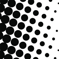 White and black circles, gradient halftone background. Vector illustration.