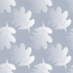 Seamless pattern on a square background - oak leaves - abstraction, surreal. Design element