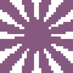 Fototapeta premium Purple and white Sunburst or Sunlight pixel art background. Vector illustration.