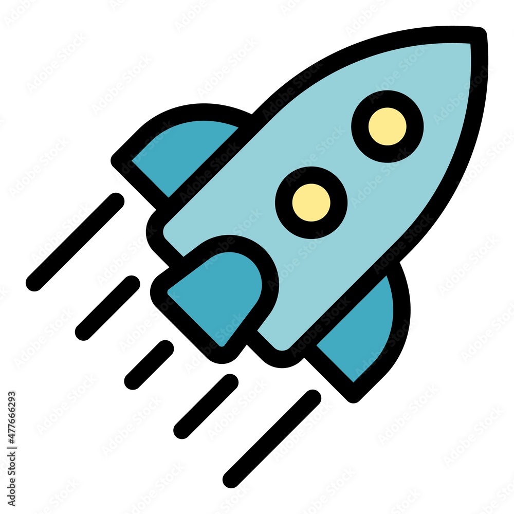 Aufkleber startup rocket icon. outline startup rocket vector icon color flat isolated