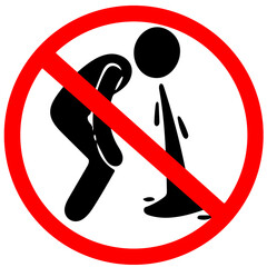 Vomiting not allowed prohibition sign Vomiting prohibition vector red circle road sign transparent