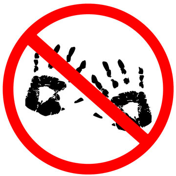 recommend clip art: do not touch with dirty hands circle prohibition vector road sign on transparent