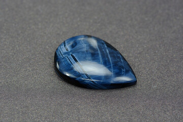 Natural pietersite microcrystalline quartz. Deep saturated blue color veins drop shaped loose...