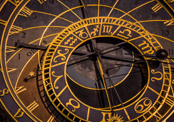 Fototapeta na wymiar Prague Astronomical Clock photographed close-up
