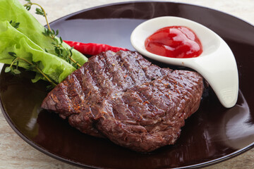 Grilled machete skirt beef steak