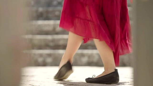Apulian dancer dances the pizzica
